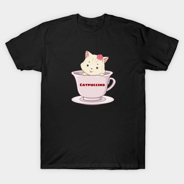 Catpuccino - Cat Pun T-Shirt by Allthingspunny
